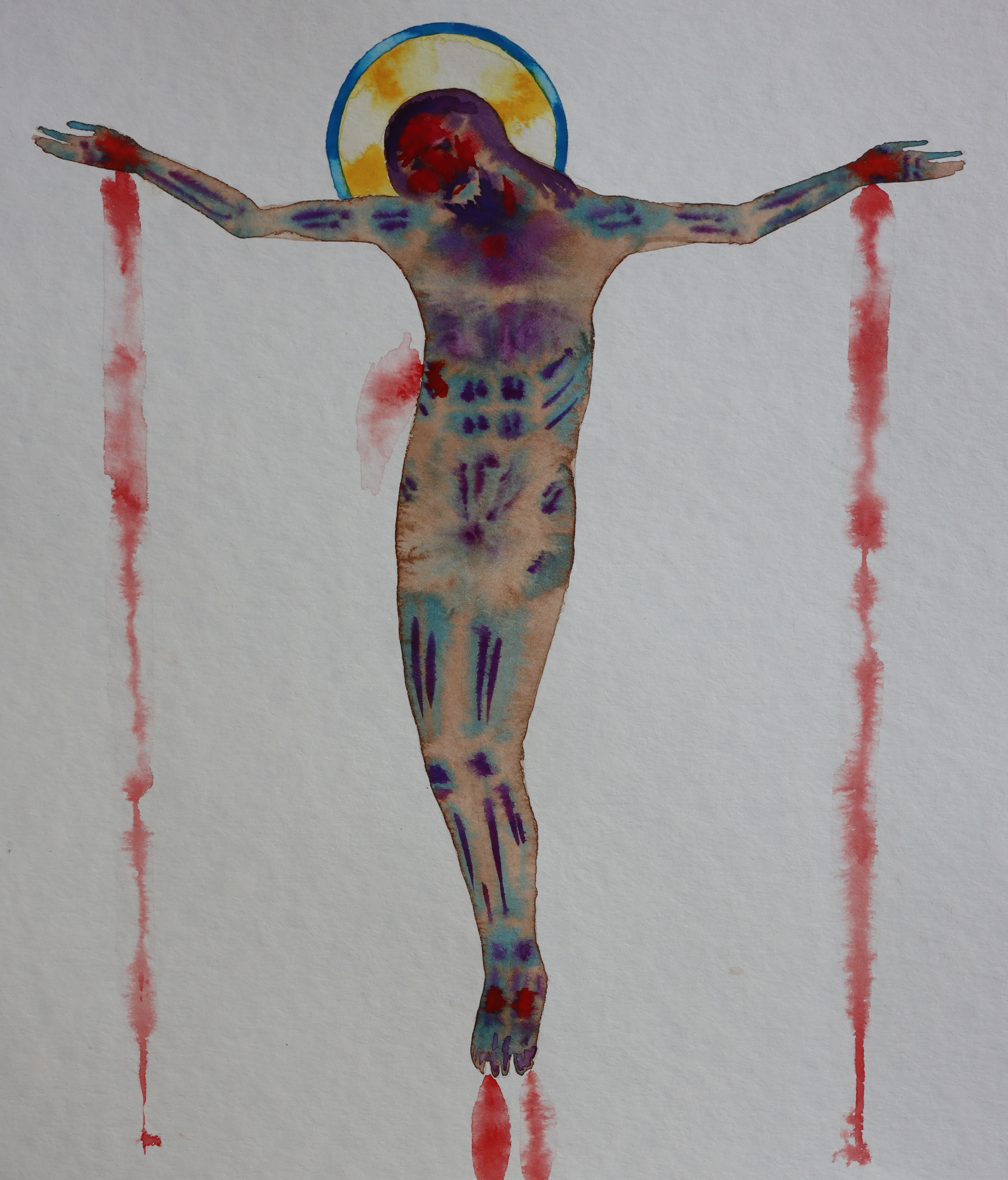 7.06.2022   crucifix  danylo movchan paper, watercolour 35x30cm..jpg